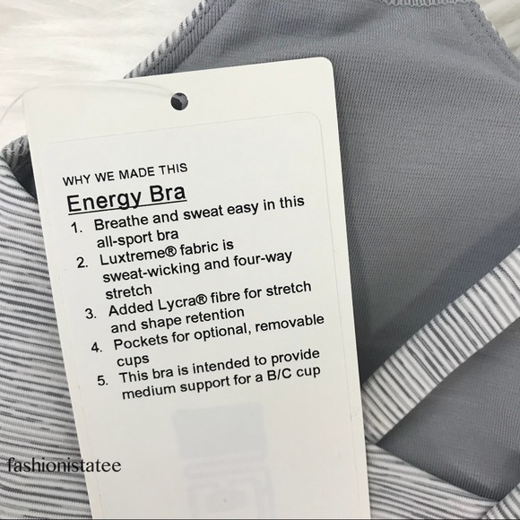 NWT lululemon energy bra space nimbus battleship - Picture 5 of 8